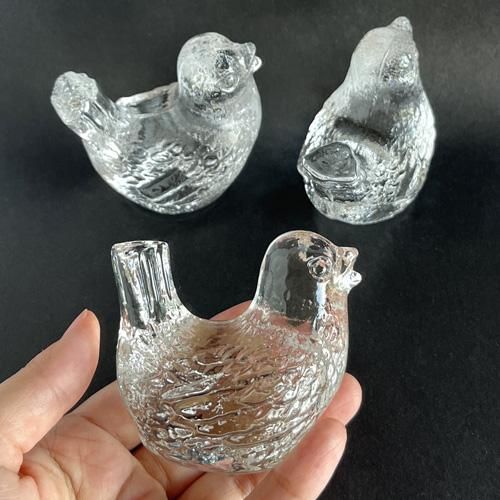 チェコ ボヘミアガラスの置物 小鳥 クリア - チェコ雑貨とチェコ絵本の