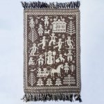 ポーランド・ヤノフ村の織物　46×70　アリチアさんの「冬の遊び」