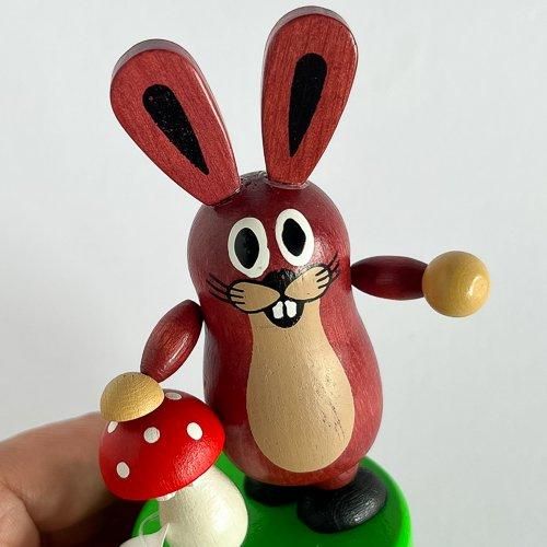 ドイツ　木工品うさぎ　ケーテウォルファルト 廃番在庫限り】もぐらのクルテク 木製プッシュトイ うさぎと