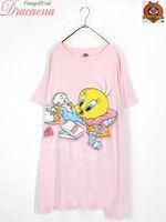 古着 レディース Tシャツ 90s Looney Tunes トゥイーティー キャラクター イラスト プリント Big Tシャツ ミニワンピとしても 半袖 Free 古着 古着 通販 ヴィンテージ古着屋のドラセナ