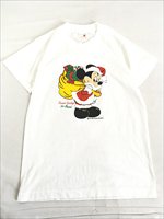 キッズ 古着 80s USA製 Disney Mickey Mouse ミッキー サンタ キャラクター 発泡プリント Tシャツ 5歳位 古着 - 古着  通販 ヴィンテージ 古着屋 Dracaena ドラセナ