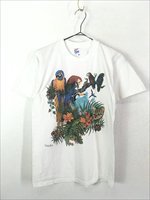 レディース 古着 90s USA製 ジャングル 鳥 カエル 蝶々 アニマル