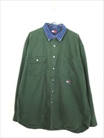 古着 90s TOMMY JEANS デニム 切替 コットン ワーク シャツ XL 古着【30off】 - 古着 通販 ヴィンテージ 古着屋  Dracaena ドラセナ