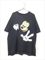 古着 90s USA製 Disney Mickey ミッキー だまし絵 両面 Tシャツ XL 