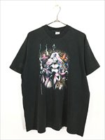 rurumokotsts90sヴィンテージUSA製　LADY DEATHプリントTシャツ　サイズXL