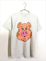 レディース 古着 00s USA製 豚 ぶた アニマル BIG プリント Tシャツ 