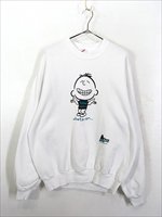 古着 90s USA製 「Whatever」 シュール フェイス アート スウェット