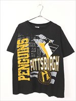 古着 90s USA製 NHL Pittsburgh Penguins ペンギンズ アイスホッケー T 