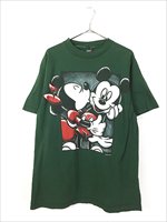 古着 90s USA製 Disney ミッキー & ミニー Kiss BIG プリント Tシャツ ...