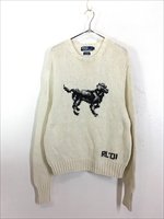 古着 Polo Ralph Lauren 犬 わんちゃん コットン リネン ニット