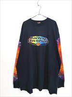 古着 00s HARLEY DAVIDSON レインボー ロゴ タイダイ 長袖 Tシャツ