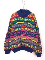 古着 90s Australia製 COOGI レアパターン!! 3D カラフル ランダム ボーダー ウール ニット セーター M 古着【30off】  - 古着 通販 ヴィンテージ 古着屋 Dracaena ドラセナ