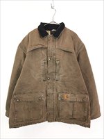 古着 80s USA製 Carhartt 裏地 チェック ブランケット ブラウン 