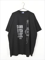 古着 90s USA製 Parental Advisory 「DAMN BITCH」 時計 時間 指 