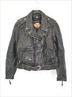 レディース 古着 90s Harley Davidson 本革 レザー ダブル 