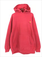 古着 80-90s Carhartt ワンポイント 刺しゅう リバース タイプ スウェット パーカー 赤 XL位 古着【10off】 - 古着 通販 ヴィンテージ  古着屋 Dracaena ドラセナ