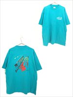 古着 90s USA製 自転車 バイク 火山 グラフィック Tシャツ XL 古着