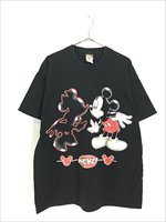 古着 90s USA製 Disney ミッキー ミニー シルエット Tシャツ XL 