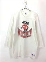 古着 80s USA製 Russell 「WISCONSIN」 バッキー カレッジ V