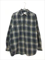 古着 90s J Crew ハーフジップ プルオーバー チェック シャツ S