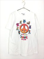 古着 90s JENNY デッドベア ヒッピー ピースマーク Tシャツ L - 古着