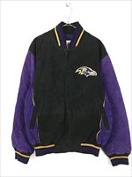 古着 NFL Baltimore Ravens レイブンズ 本革 スエード レザー 