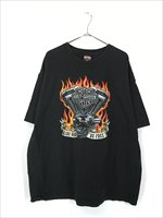 Harley davidson 90s ヴィンテージ Tシャツ XL flame両面プリント