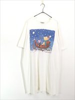 レディース 古着 USA製 CLASSIC POOH プーさん ピグレット 冬 夜空