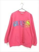 レディース 古着 80s USA製 GUESS ロゴ ネオン グラデーション