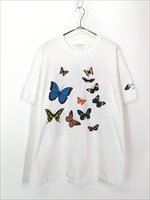 古着 90s 蝶 バタフライ 両面 カラフル グラフィック アート Tシャツ ...