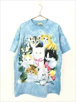 古着 00s THE MOUNTAIN 猫 ネコちゃん 花 リアル グラフィック アート タイダイ Tシャツ L 古着 - 古着 通販 ヴィンテージ  古着屋 Dracaena ドラセナ