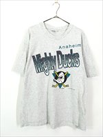 古着 90s USA製 NHL Mighty Ducks ダックス BIG プリント Tシャツ 