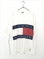 古着 90s USA製 TOMMY HILFIGER BIG フラッグ ロゴ Tシャツ L 古着 - 古着 通販 ヴィンテージ 古着屋  Dracaena ドラセナ