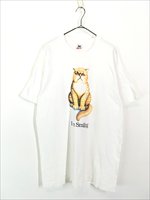 古着 90s USA製 猫 ネコ 「I Am Smiling」 アニマル シュール Tシャツ