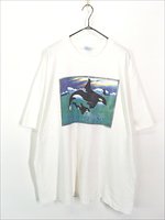 古着 90s USA製 Human-i-Tees 「Voices of the Sea」 シャチ アニマル アート Tシャツ XXL 古着 - 古着  通販 ヴィンテージ 古着屋 Dracaena ドラセナ