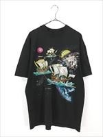 古着 90s USA製 宇宙 惑星 衛星 船 両面 グラフィック アート T