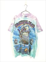 古着 90s USA製 Grateful Dead 「SHIP of FOOLS」 スカル 海賊 ロック バンド タイダイ Tシャツ L 古着 -  古着 通販 ヴィンテージ 古着屋 Dracaena ドラセナ