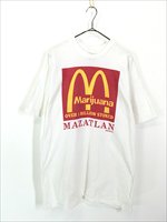 古着 90s Marijuana 大麻 マクドナルド 企業 両面 パロディ Tシャツ L ...