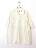 古着 90s GAP 無地 ソリッド 半袖 開襟 ボックス リネン レーヨン 