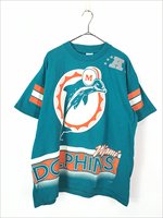 古着 90s USA製 NFL Miami Dolphins ドルフィンズ 両面 BIG 