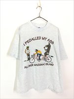 古着 USA製 90s マキナック島 自転車 馬 メッセージ グラフィック