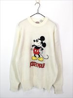 古着 80s Mickey ミッキー パイル パッチ アクリル ニット セーター