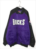 古着 NIKE NBA Milwaukee Bucks バックス 光沢 サテン パデット 