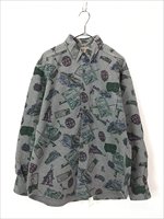 古着 90s USA製 WoolRich 魚 ルアー フィッシング アウトドア 総柄