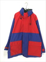 古着 90s TOMMY HILFIGER 青×赤 バイカラー 2way コットン シェル ジャケット L 古着 - 古着 通販 ヴィンテージ 古着屋  Dracaena ドラセナ