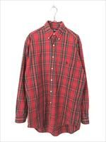 古着 90s Ralph Lauren 「BIG SHIRT」 レッド タータン チェック ポケット付 BD シャツ S 古着 - 古着 通販  ヴィンテージ 古着屋 Dracaena ドラセナ