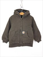 キッズ 古着 Carhartt 防寒 裏地 キルティング ダーク ブラウン ダック ワーク アクティブ パーカー S 7-8歳位 古着 - 古着 通販  ヴィンテージ 古着屋 Dracaena ドラセナ