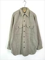 古着 50s BRENT マチ付 格子チェック ヘビー フランネル ウール シャツ 