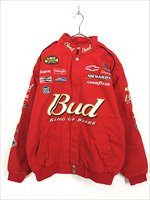 古着 90s CHASE 「Budweiser」 バドワイザー 企業 刺しゅう レーシング ジャケット L 古着 - 古着 通販 ヴィンテージ 古着屋  Dracaena ドラセナ