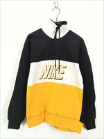 古着 90s USA製 NIKE BIG ロゴ 3カラー ハイネック ハーフジップ